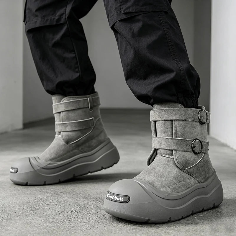Snow Boots – Fleece-Lined Warm – Ankle Length Moto Style | KIMLUD