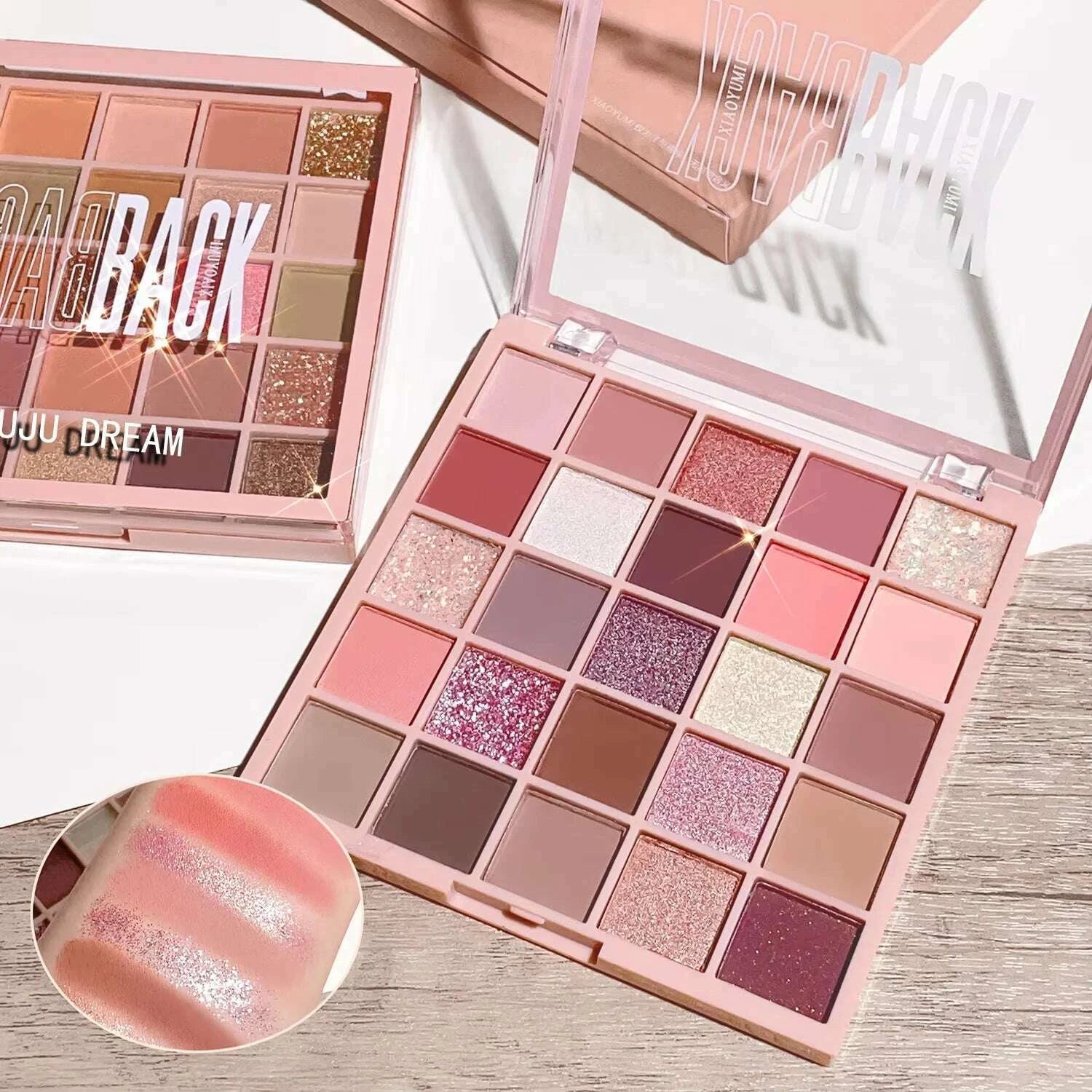 25-color-eye-shadow-tray-oatmeal-milk-tea-tray-sparkling-powder-pearl-sequins-gentle-orange-brown-affordable-eye-shadowkimlud-womens-fashion-34599256