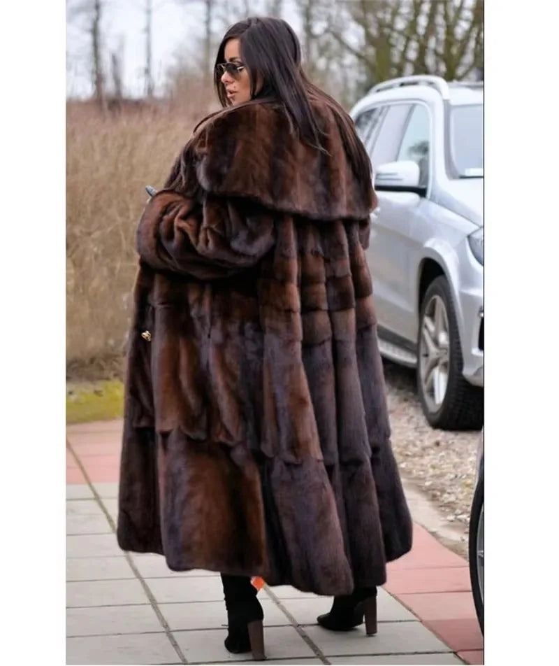 Mink Fur Coat – Real Mink Fur – Long Coat Silhouette | KIMLUD