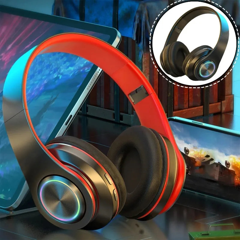 KIMLUD, Wireless Over Ear Headphones - Active Noise Canceling, Deep Bass, LED Light, Portable Folding Design for Music, Sports & Games, KIMLUD Womens Clothes