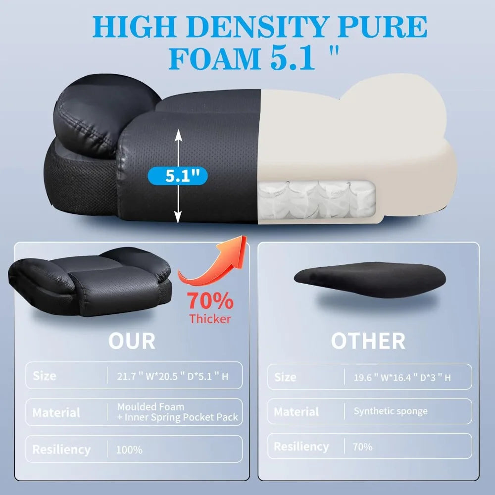 KIMLUD, Massage Office Chair with Heat and 8 Vibration Points Big and Tall Executive Office Chair with Adjustable Headrest, Extra Wide S, KIMLUD Womens Clothes