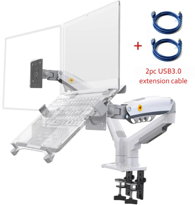 NB F160 10-17.3" laptop mount 360 rotate 10"-27" air press full motion gas strut lcd tv table screen STAND monitor desk support