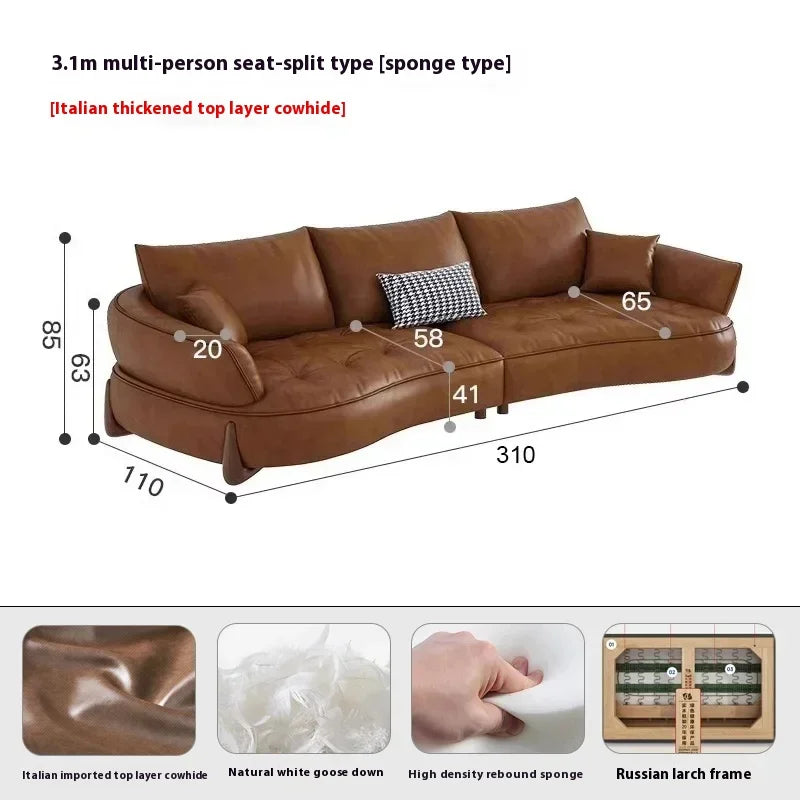Wood Brown European Sofas Waterproof Armrest Luxury Floor Lounges Couch Puffs Nordic Designer Divani 2 Posti Unique Furniture