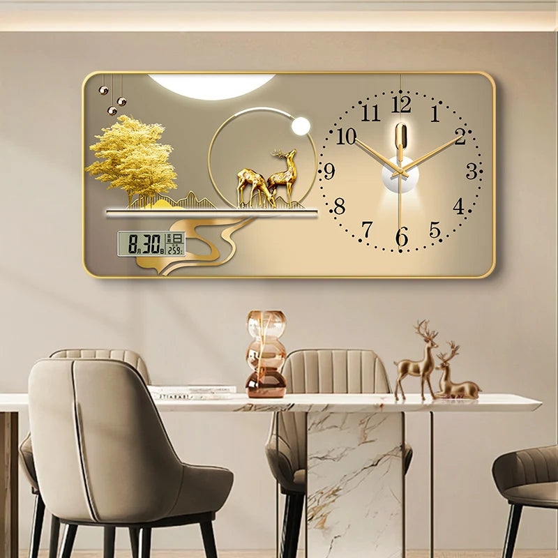 Acrylic Nordic Wall Clock Geometric Frame — Ivory-Cream | KIMLUD