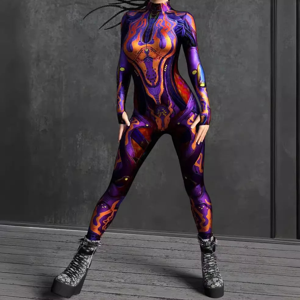 Bodysuit – Cyber Armor 3D Print – Polyester – Unisex | KIMLUD