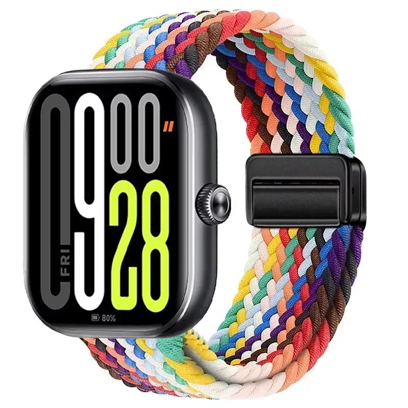 Magnetic Braided Nylon Loop Band for Xiaomi Redmi Watch 6 5 4 Strap Adjustable Sport Replacement Correa Bracelet Mi Band 9 8 Pro