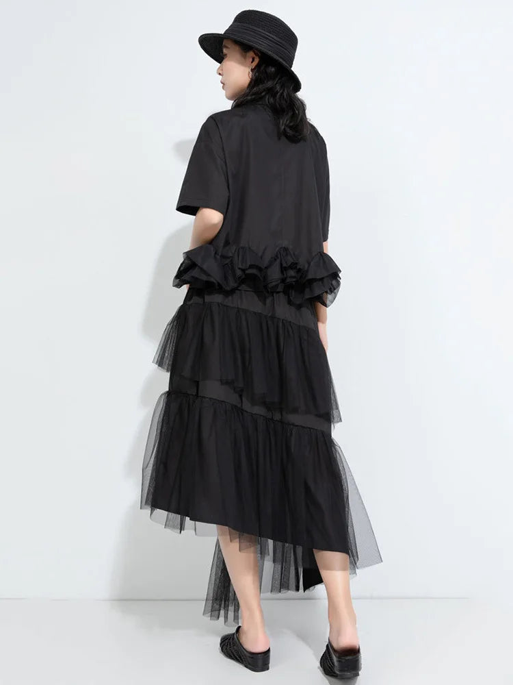 A-Line Skirt – High Elastic Waist – Jersey – Black | KIMLUD