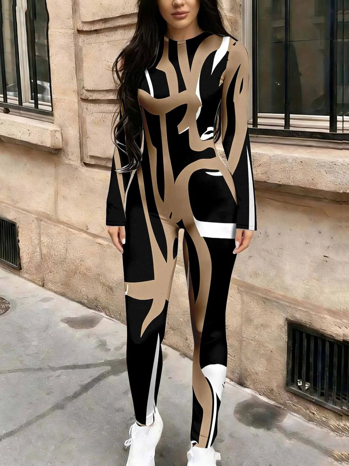 Jumpsuit – Slim Fit Long Sleeved – Polyester Elastane | KIMLUD