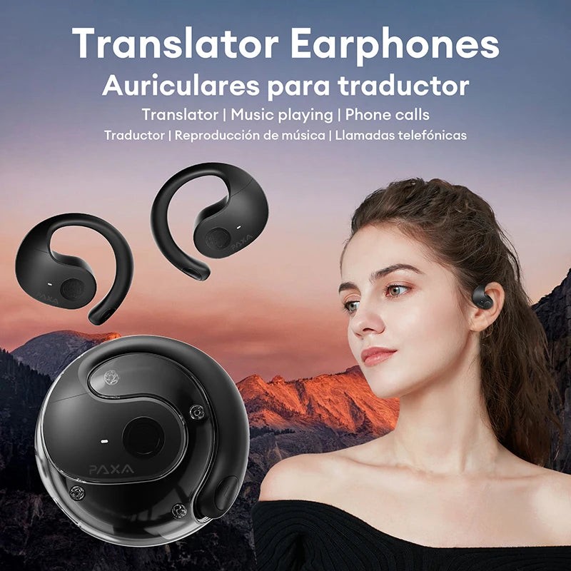 PAXA 2026 Upgraded Wireless Bluetooth AI Translator Earbuds Real-Time Voice Translation Headphones 144 Languages For Travel
