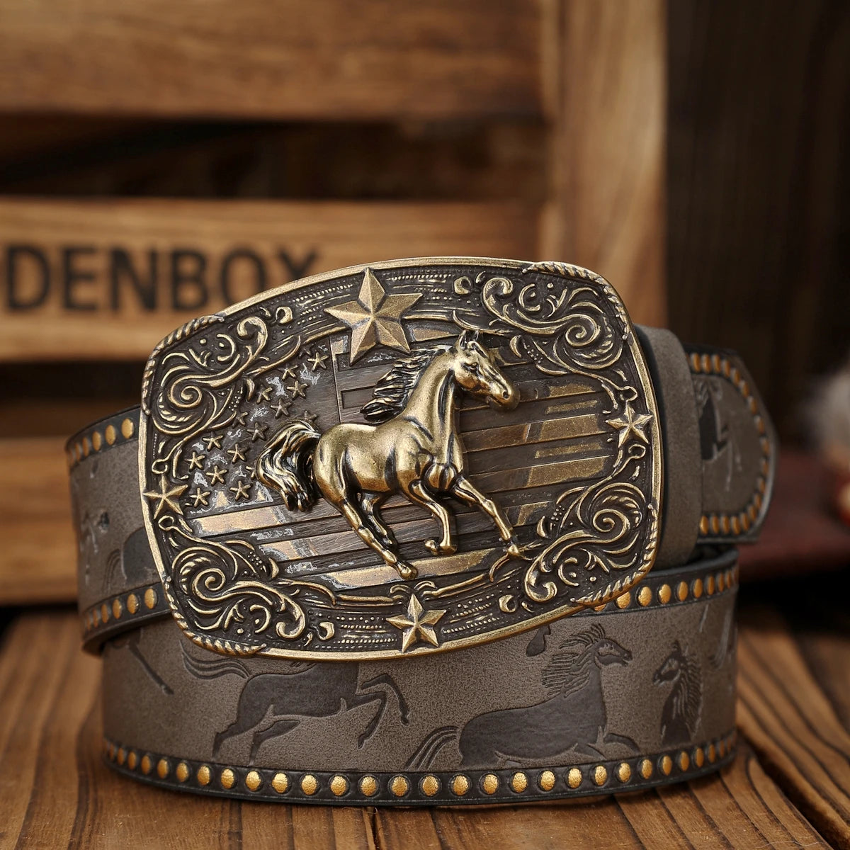 Luxurious Premium Western-Style PU Belt — Black | KIMLUD