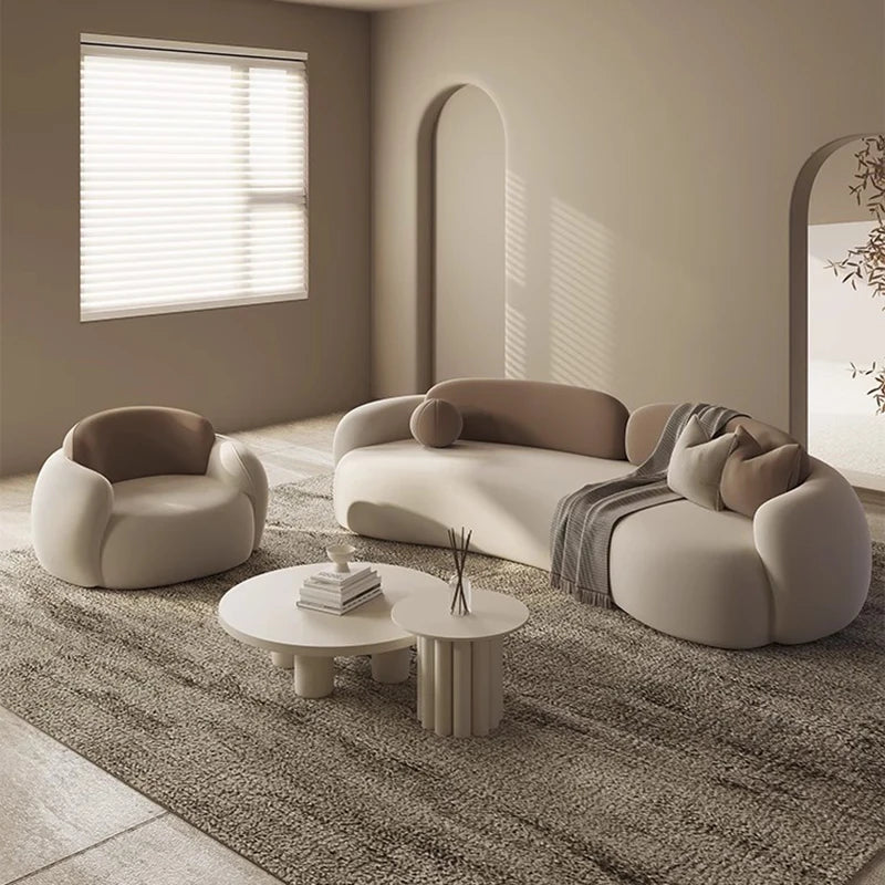 European Luxury Minimalist Contemporary Double Sofa Bed With Storage — Cream Ivory | KIMLUD