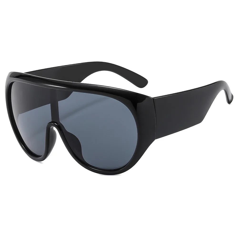 Retro Big Frame Sunglasses Square Pilot — Tea Color | KIMLUD