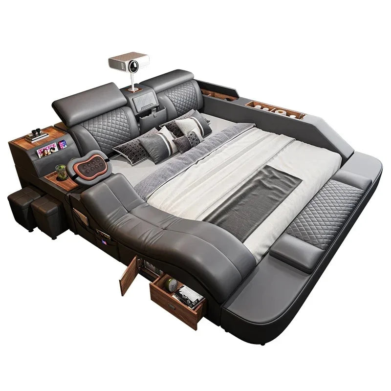 Smart Monster Frame Mattress Storage Bed Full Double Size Murphy Container Twin Bedroom Furniture