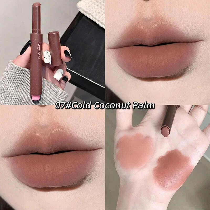 gege-bear-pink-matte-lipstick-pen-matte-matte-long-lasting-whitening-lip-glosskimlud-womens-fashion-34598979