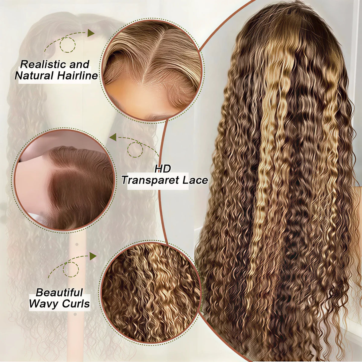 Lace Front Wig – Deep Wave – Remy Human Hair – Ombre 4/27 | KIMLUD