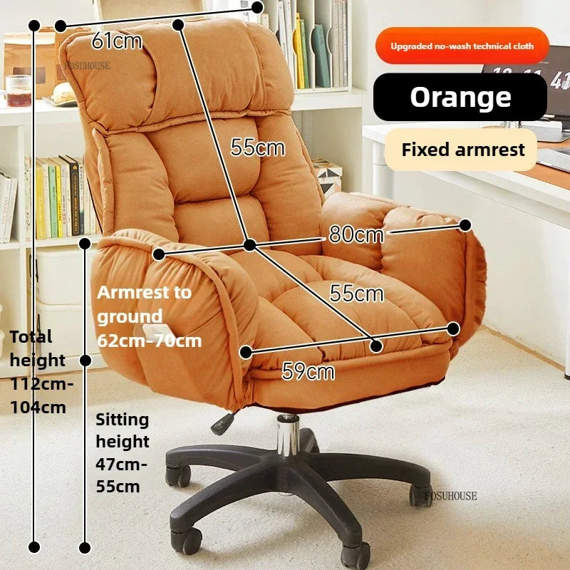 Fabric Swivel Office Chair With Backrest — Dove Gray | KIMLUD