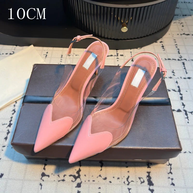 Transparent PVC Pointed Stiletto Pumps — Clear | KIMLUD