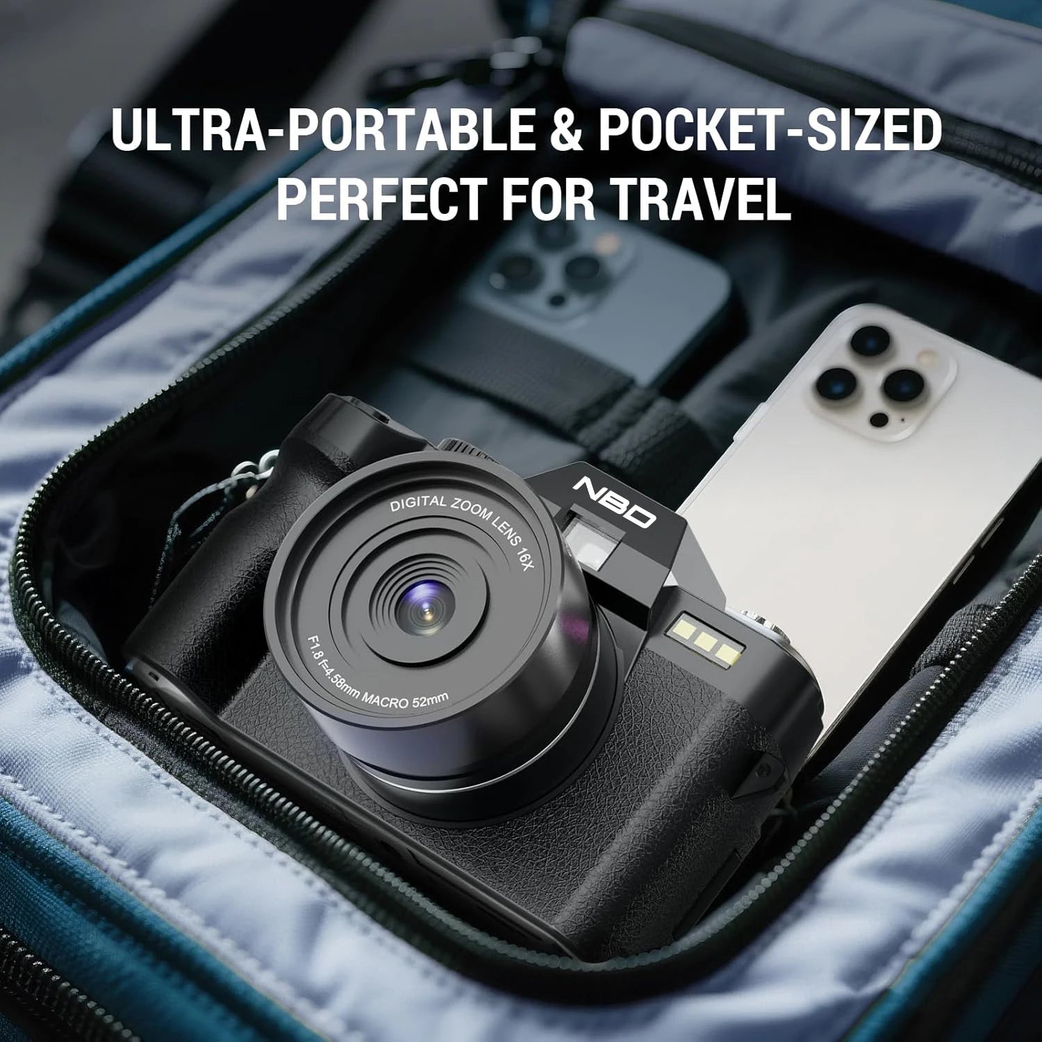 NBD Compact Digital Photography Camera4K Wireless Network Camera Retro Vlog Recorder YouTube 48MP Camera 3"flip Screen