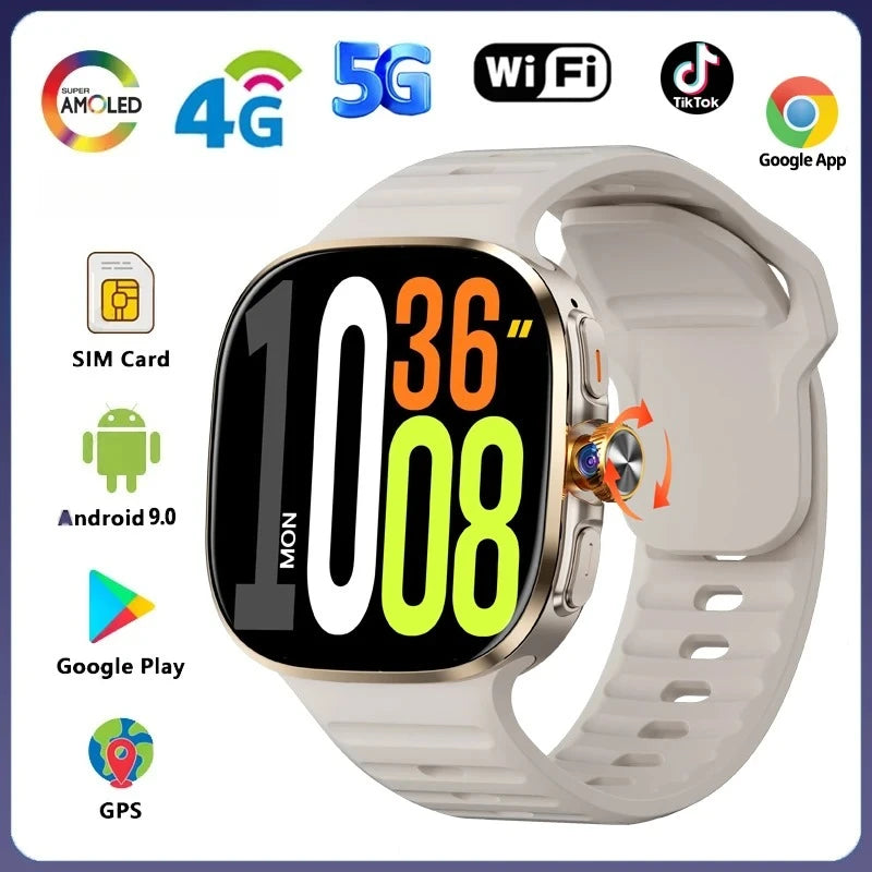 Xiaomi 5G/4G Full Network Smart Watch 2.40 inch Big Screen HD Video Call RAM 2100mAh Google Play WIFI GPS Sim Card Smartwatch