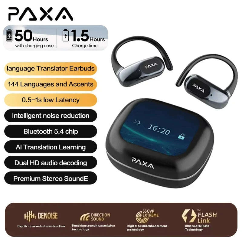 paxa-upgraded-ai-real-time-translation-3in1-wireless-bluetooth-54-earphones-translate-144-languages-enc-denoise-headphoneskimludkimlud-35565531