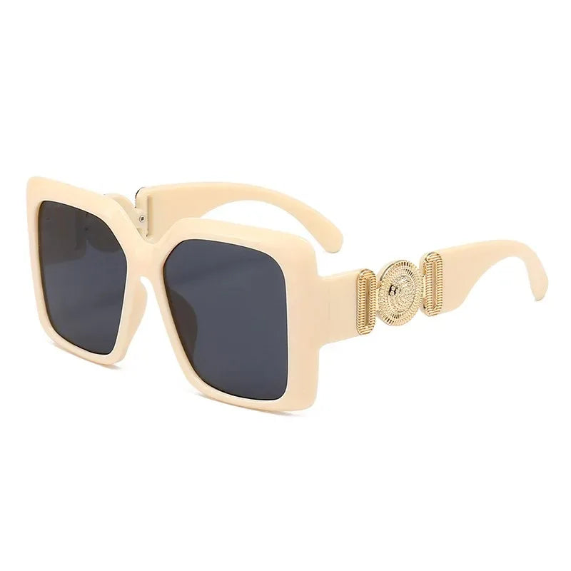 Big Square Frame Sunglasses For Men Women Brand Design Luxury Vintage Fashion Male Ladies Driving Black Sun Glasses Eyewear 2024