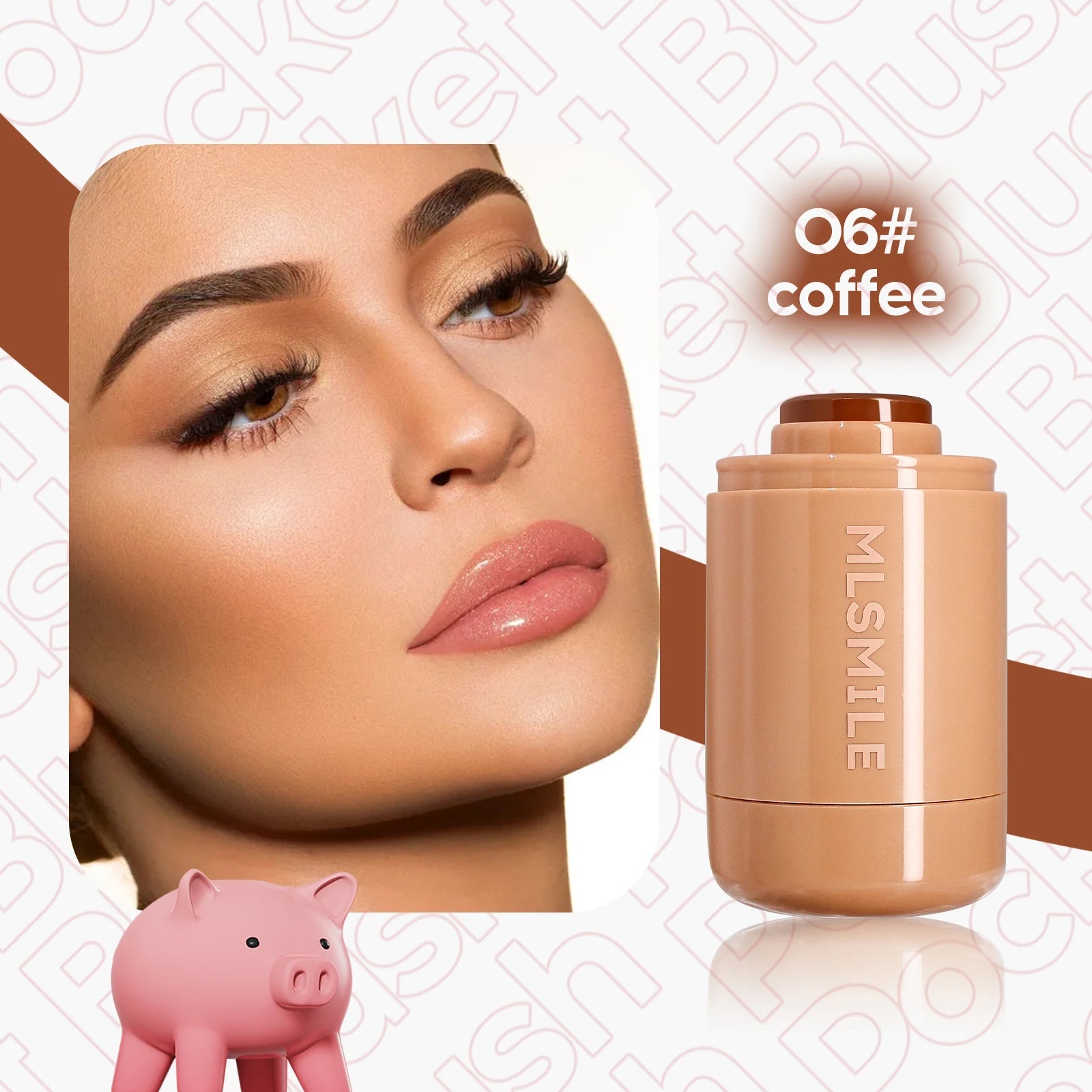 Blush Makeup, Natural-Looking Matte Waterproof&Long Lasting, Moisturizing&Lightweight Blendable Feel Blush Highlight Makeup