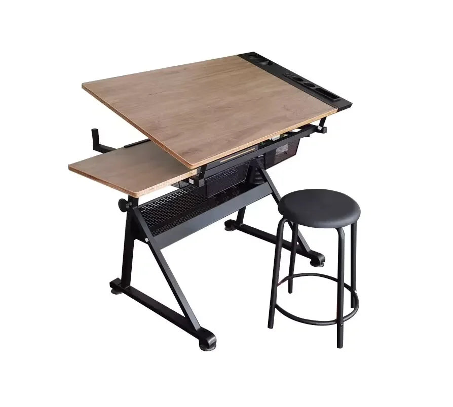 A Adjustable Height Wooden Drawing Table for Artwork, Study, Office, and Dining Ideal for Small Décor and Miniature Models