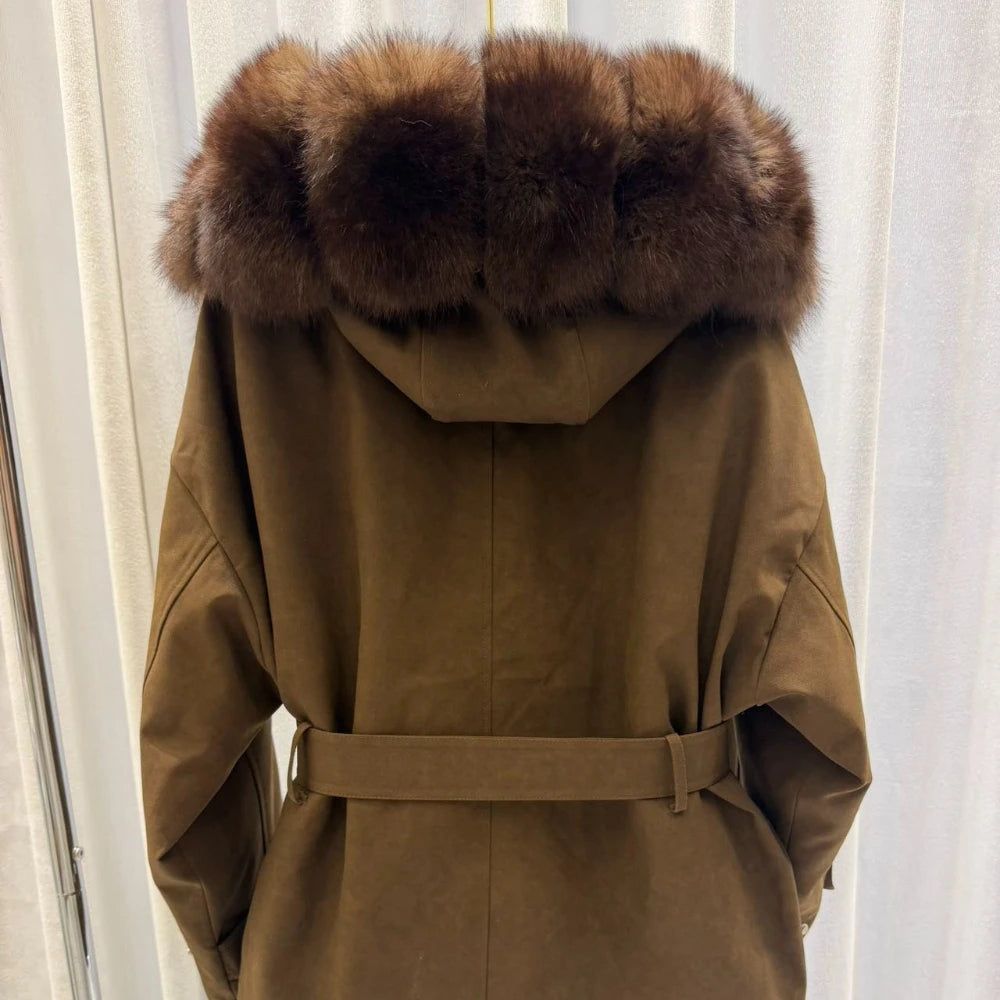Down Parka – Fur Hooded – Duck Down – White | KIMLUD