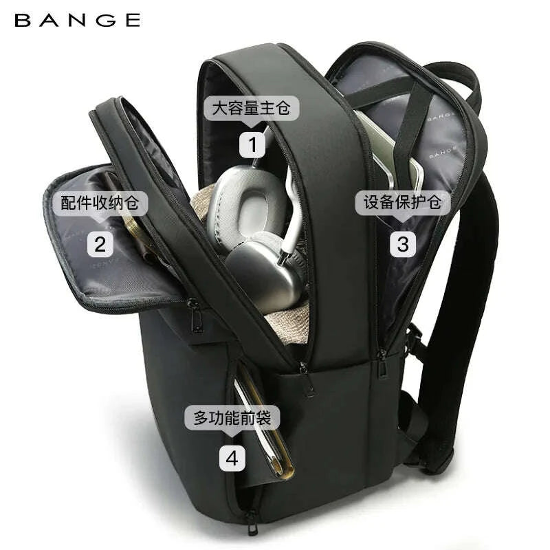 KIMLUD, BANGE Smart Waterproof Travel Backpack Business Flight Approved Carry on Backpack Large Capacity 16 inch Laptop Backpack for Men, KIMLUD Womens Clothes