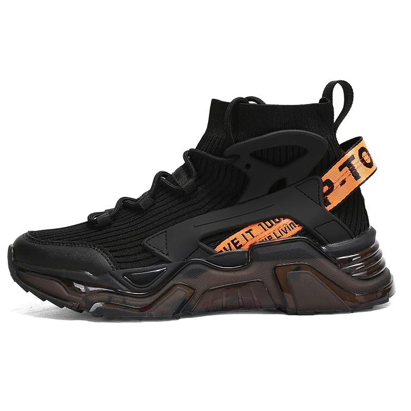 Men's High-Top Running Shoes – Breathable Mesh – Non-Slip | KIMLUD