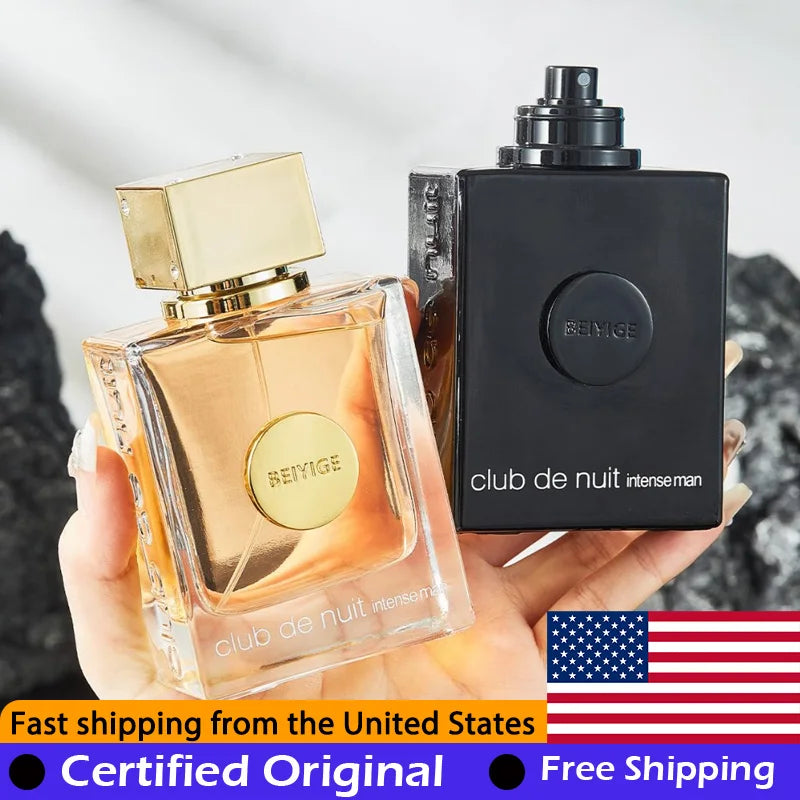 Armaf Club De Nuit 2-Piece Set Eau de Parfum Spray 105ML Original Arab Perfumes Lasting Wood Pheromone Cologne Perfume 3.6 Ounce