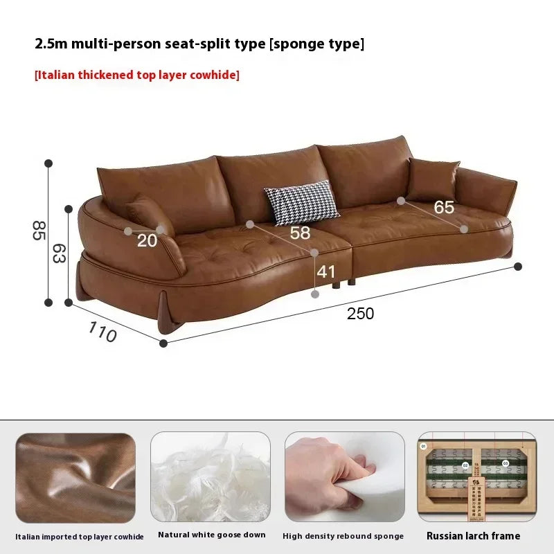 Wood Brown European Sofas Waterproof Armrest Luxury Floor Lounges Couch Puffs Nordic Designer Divani 2 Posti Unique Furniture