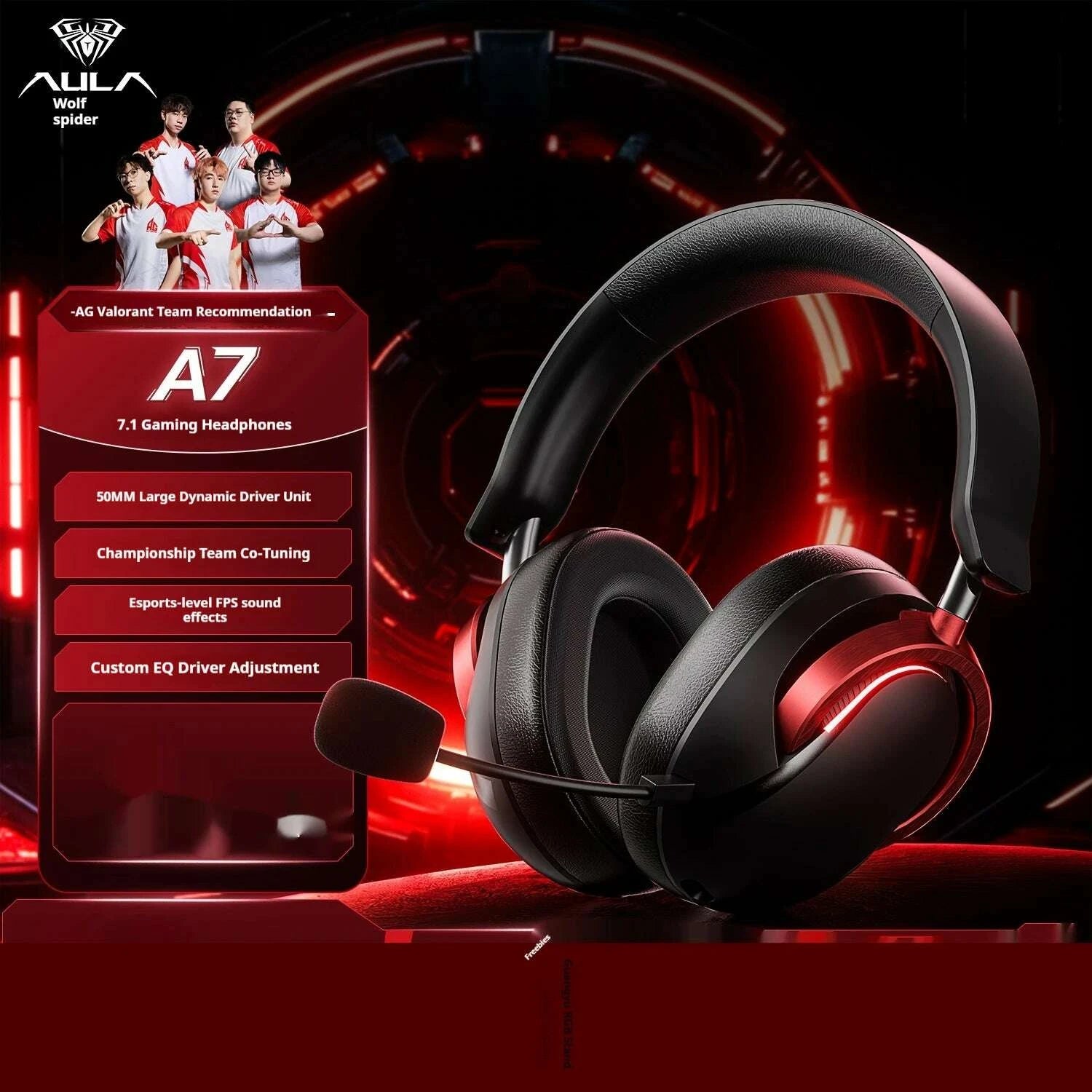 KIMLUD, AULA A7Pro Headphone Wireless Bluetooth 2.4g Type-C RGB Gaming Headset Intelligent Noise Reduction Surround 7.1 Sound Effect, KIMLUD Womens Clothes