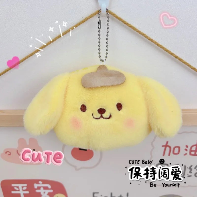 Sanrio Hello Kitty Plush Coin Purse Cartoon Keychain Bag Zipper Coin Wallet Storage Bag Key Earphone Pouch Decorations Girl Gift