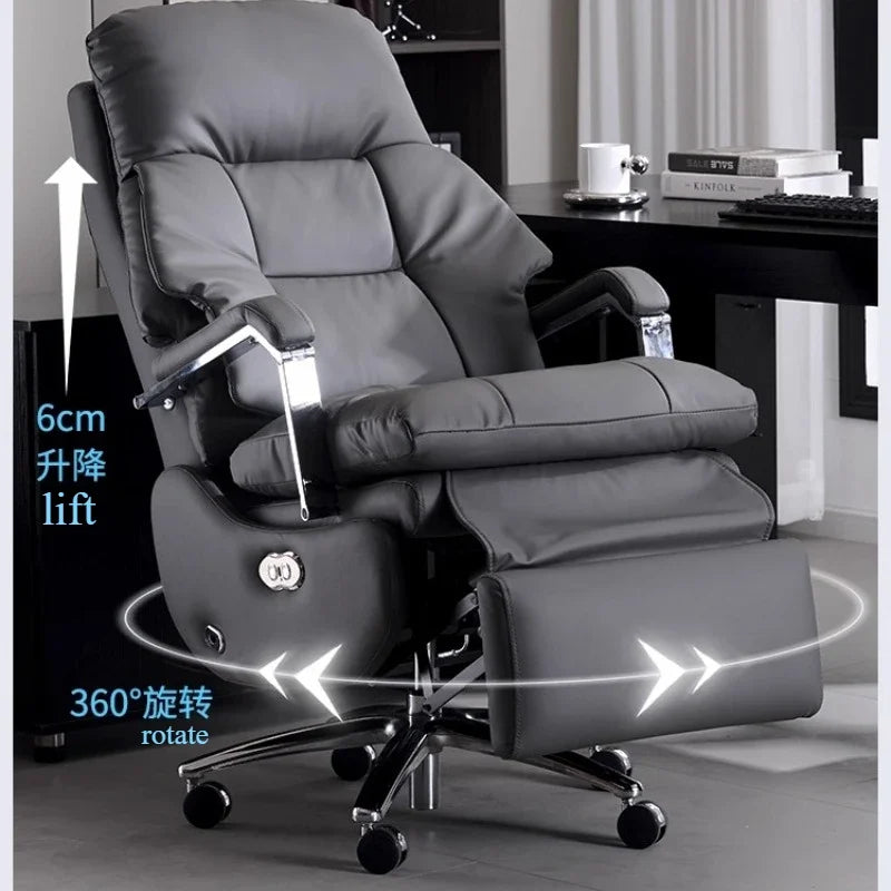 Nordic Leather Boss Chair Electric Business Office Ventilated Massage Chair Sedentary Computer Sillas De Oficina OfficeFurniture