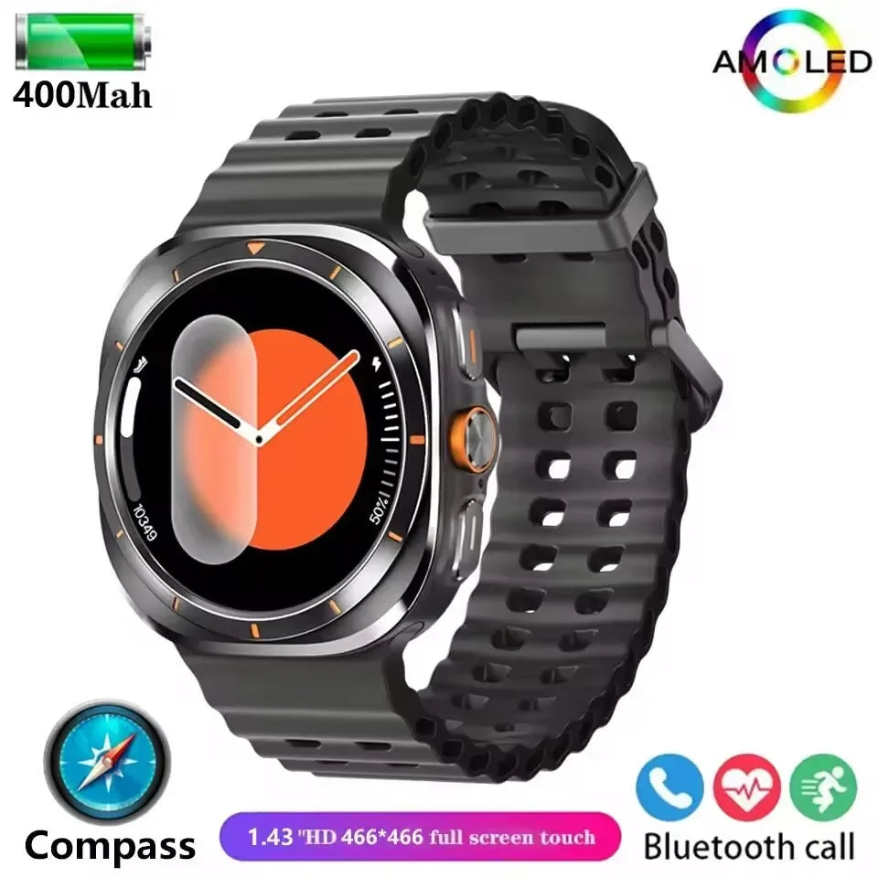 NEW Watch 7 Ultra 47mm Smart Watch IP68 Waterproof Bluetooth Call Compass 1.43" AMOLED Screen SpO2 GPS Smartwatch for Men Women