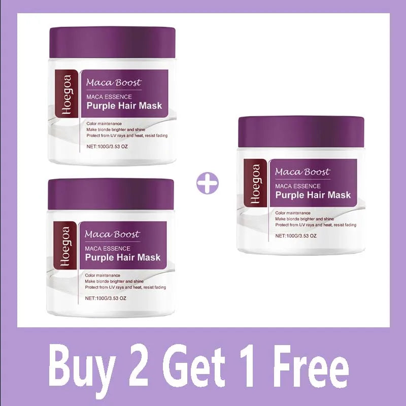 Magical Purple Hair Mask Professional Neutralizes Brass & Yellow Tones For Blonde Silver Gray Highlighted Hair Beauty Health