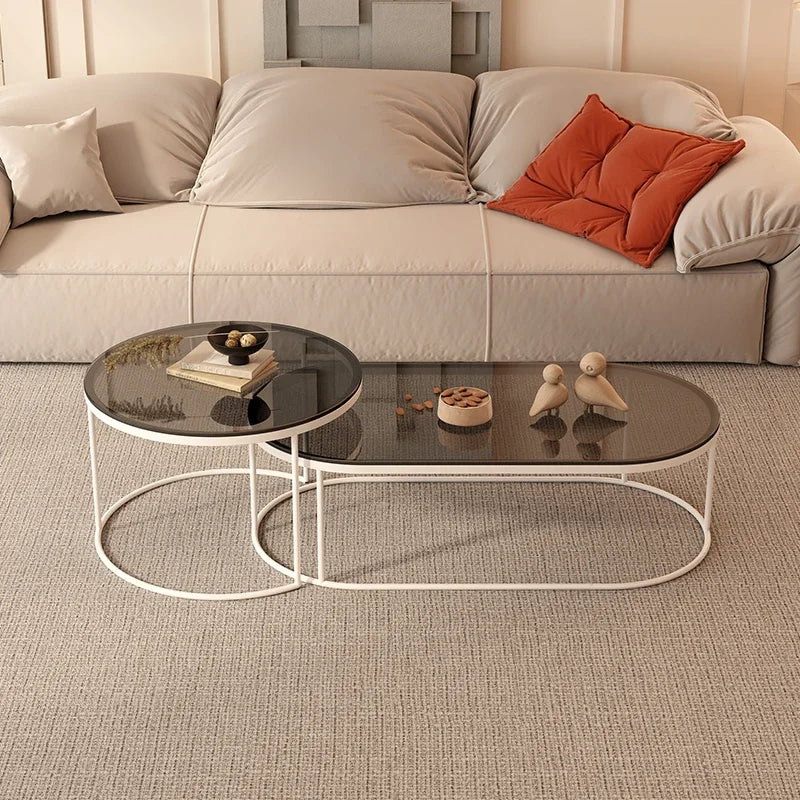 Glass Coffee Table Nordic Minimalist Living Room — Clear | KIMLUD