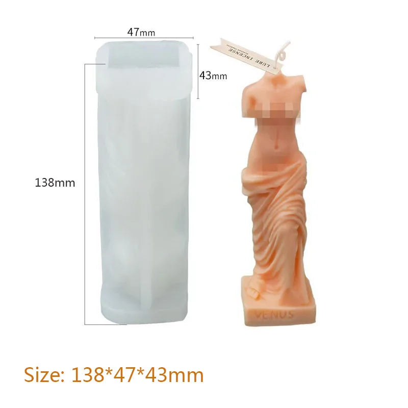 KIMLUD, 3D Roman Column Candle Mold Ancient Pillar Silicone Mold DIY Venus Portrait Scented Candle Body Plaster Silicone Mold Home Decor, KIMLUD Womens Clothes