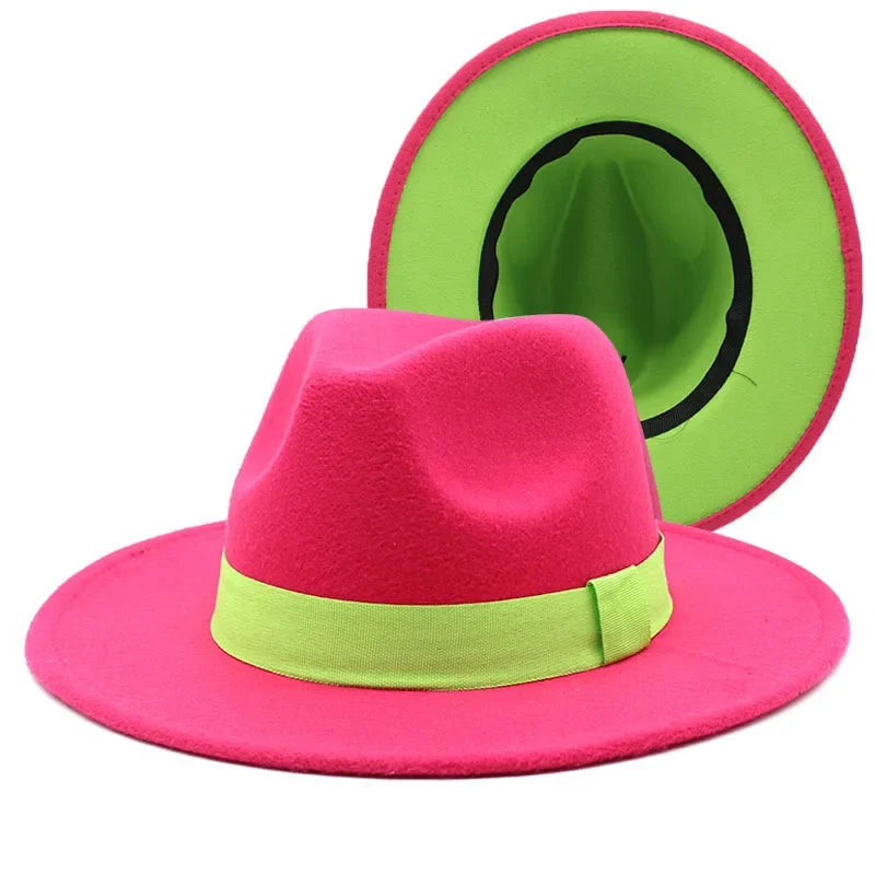 Fedora Hat – Double Sided – Polyester – Black And White | KIMLUD