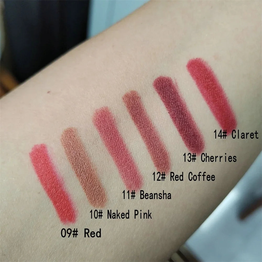 6 Color Matte Lipliner Pencil Brown Contour Tint Lipstick Waterproof Long Lasting Non-stick Cup Moisturising Lip Makeup Cosmetic