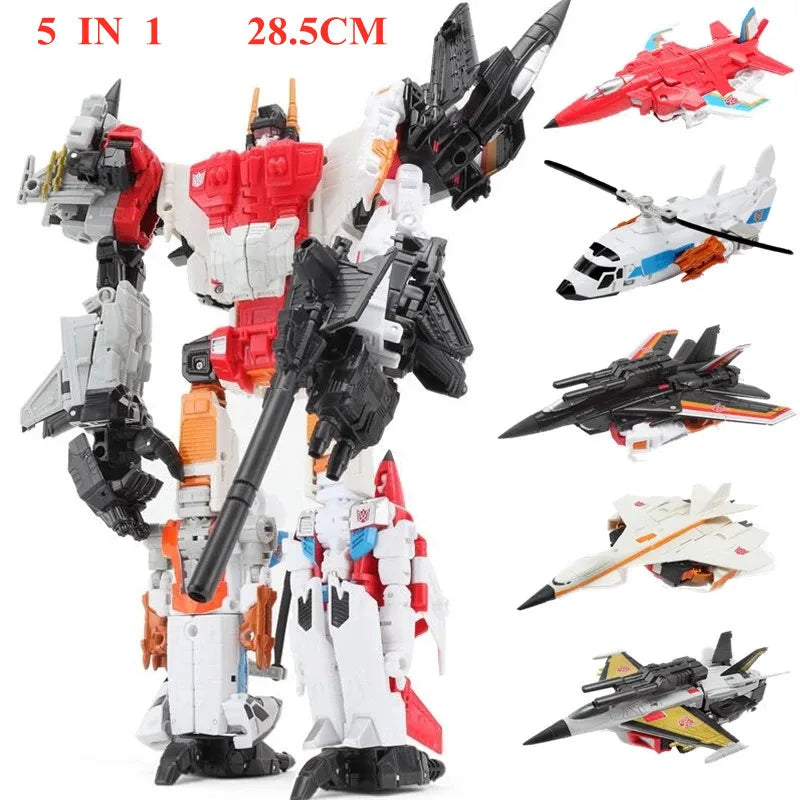 Haizhixing 6 IN 1 NEW Transformation Toys Anime Devastator Action Figure KO G1 Robot Aircraft Engineering Vehicle Model Boy Kids