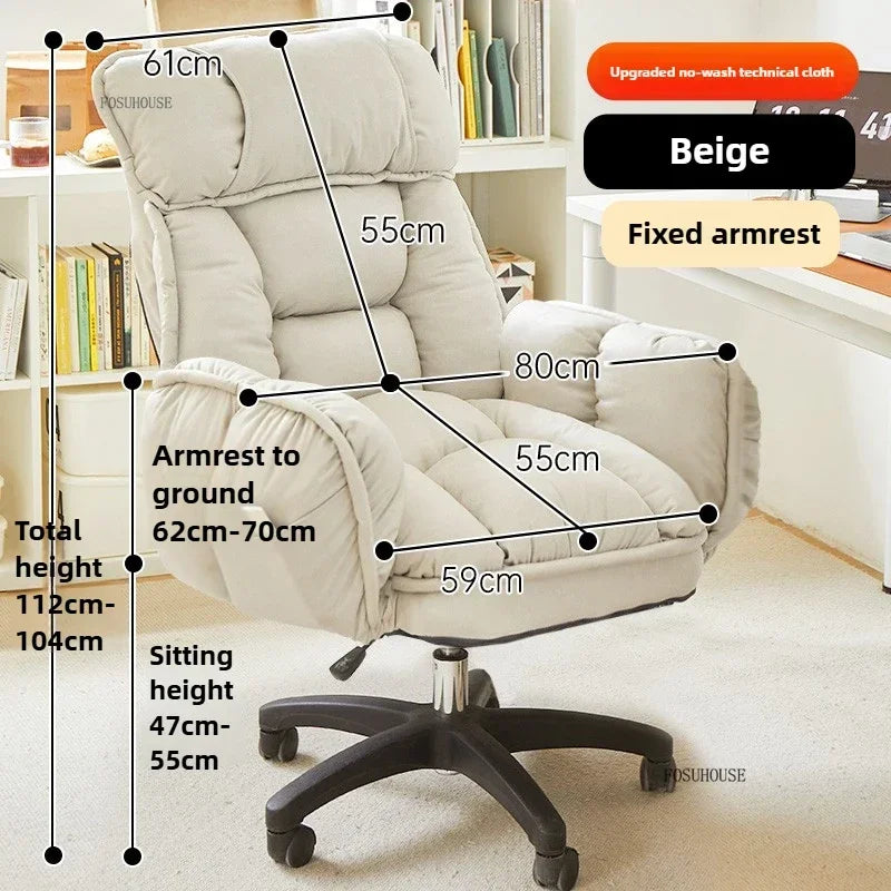 Fabric Swivel Office Chair With Backrest — Dove Gray | KIMLUD