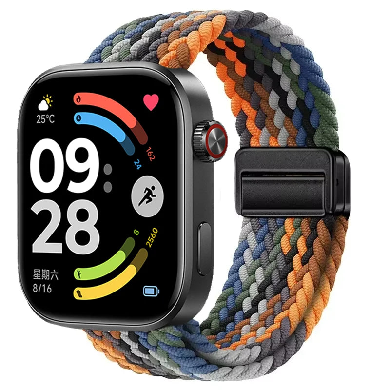 Magnetic Braided Nylon Loop Band for Xiaomi Redmi Watch 6 5 4 Strap Adjustable Sport Replacement Correa Bracelet Mi Band 9 8 Pro