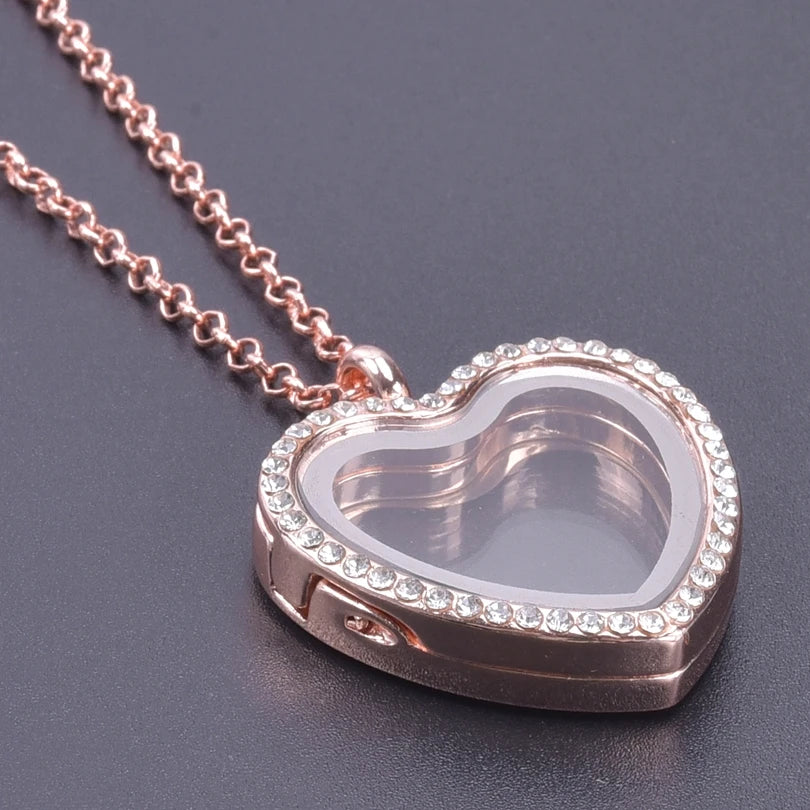 Silver-Tone Heart-Shaped Glass Reliquary Locket Pendant With Antique Filigree Keepsake Window — Silver | KIMLUD