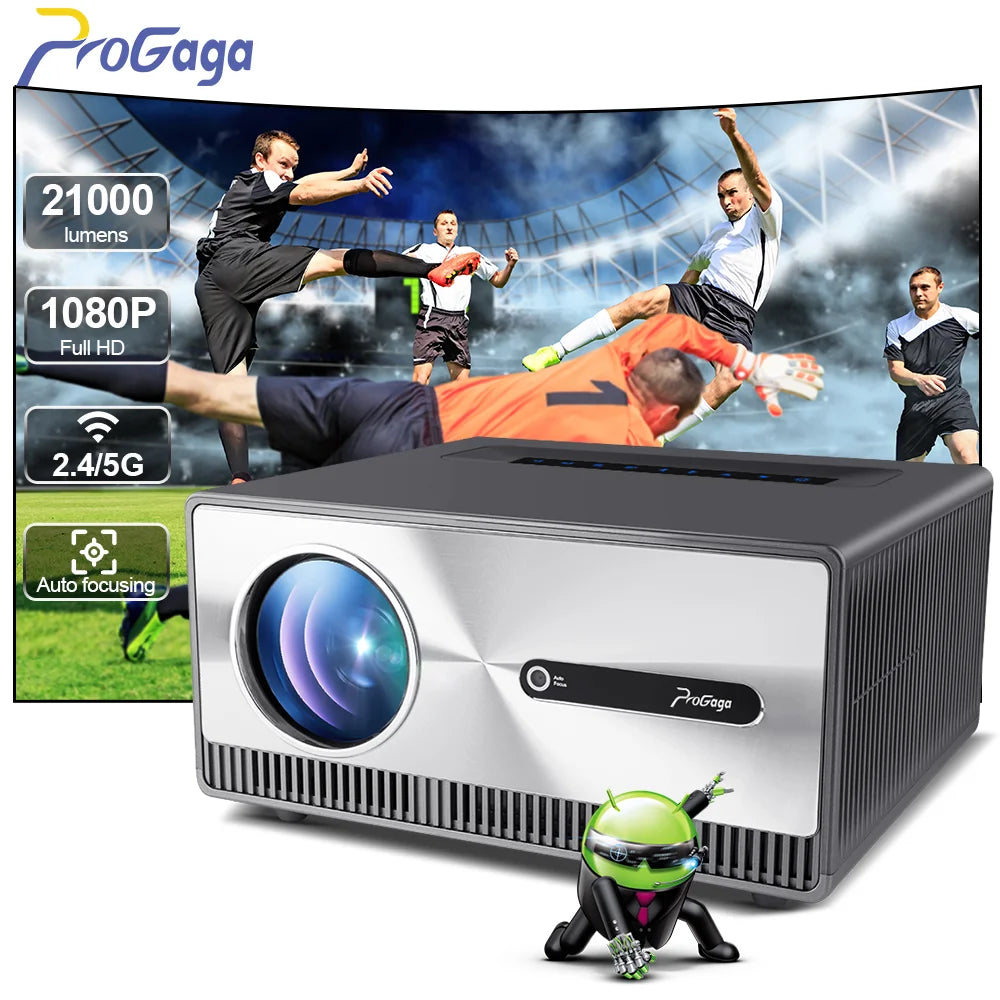 PROGAGA PG600W Full HD 1080P Projector Android 4k WiFi Auto Focus PG600 Portable Projetor PK DLP Home Theater Beam in Brazil