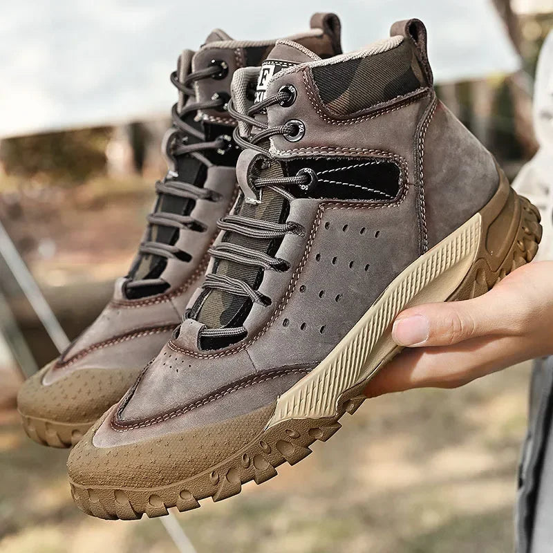 Men's High Top Shoes – Waterproof – Cow Leather | KIMLUD