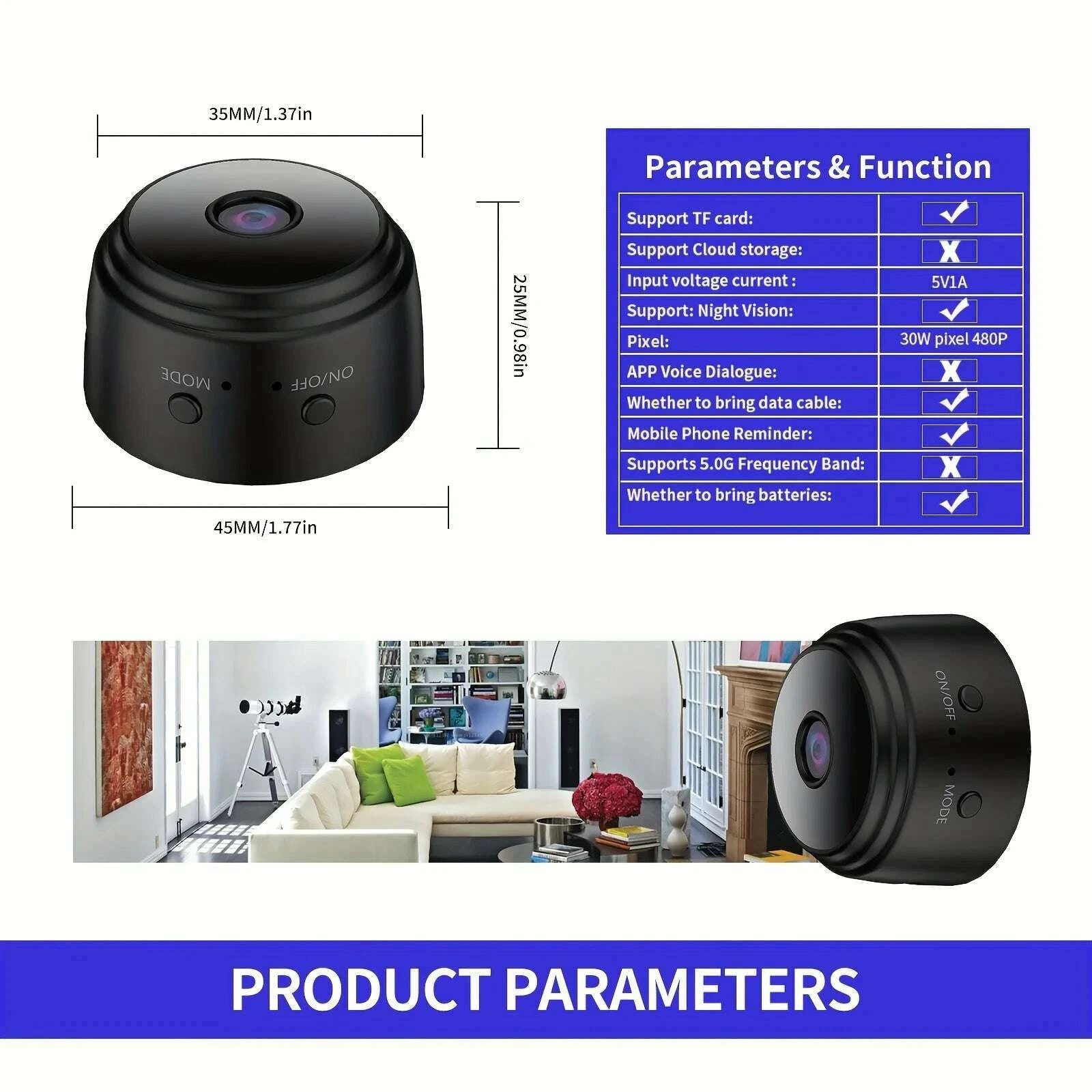 a9 smart wifi security camera - wireless indooroutdoor camera 24ghz wifi remote view app motion alert-christmas-giftkimlud-womens-fashion-34626560