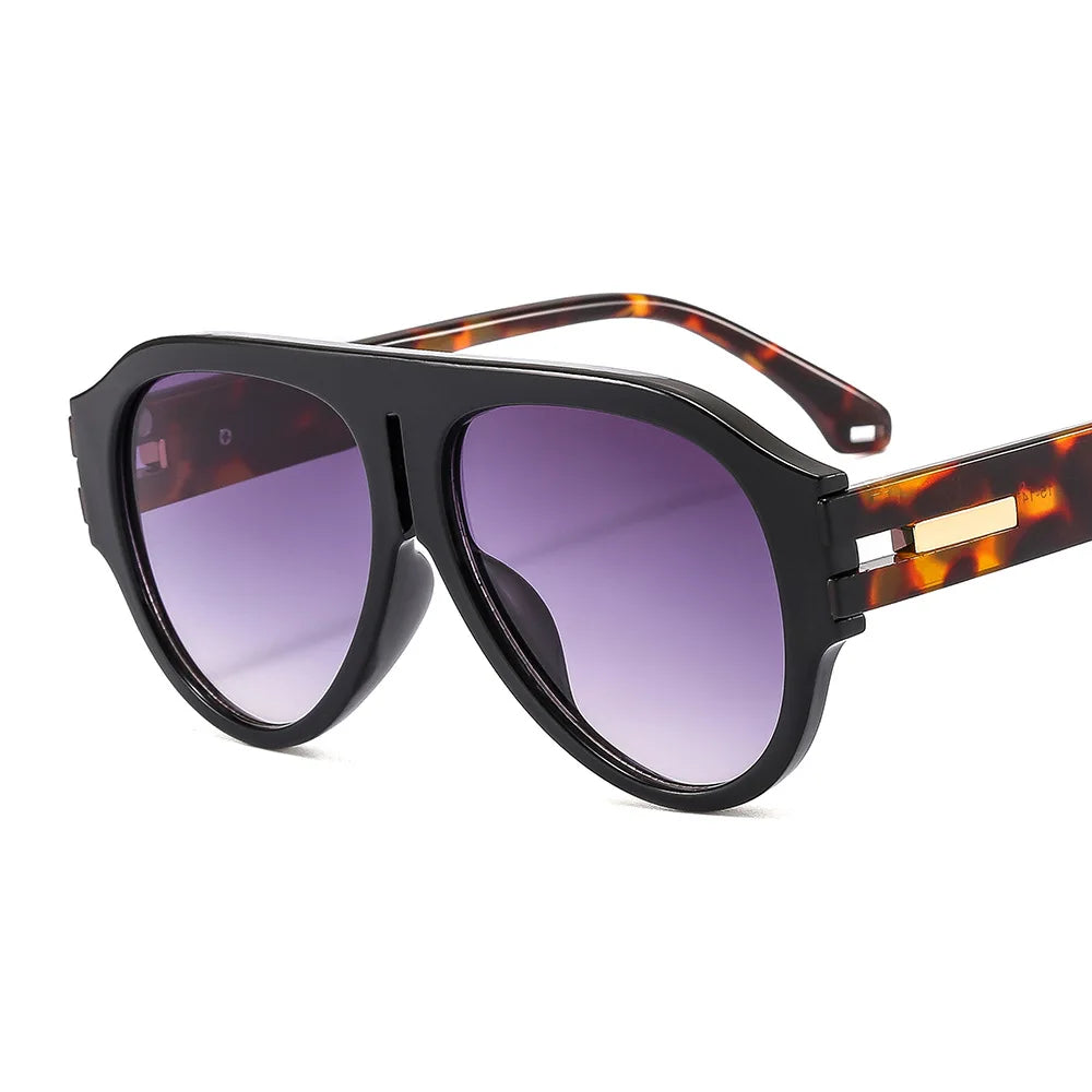 Square Frame Sunglasses Plastic Oversized Design UV Protection — Black | KIMLUD