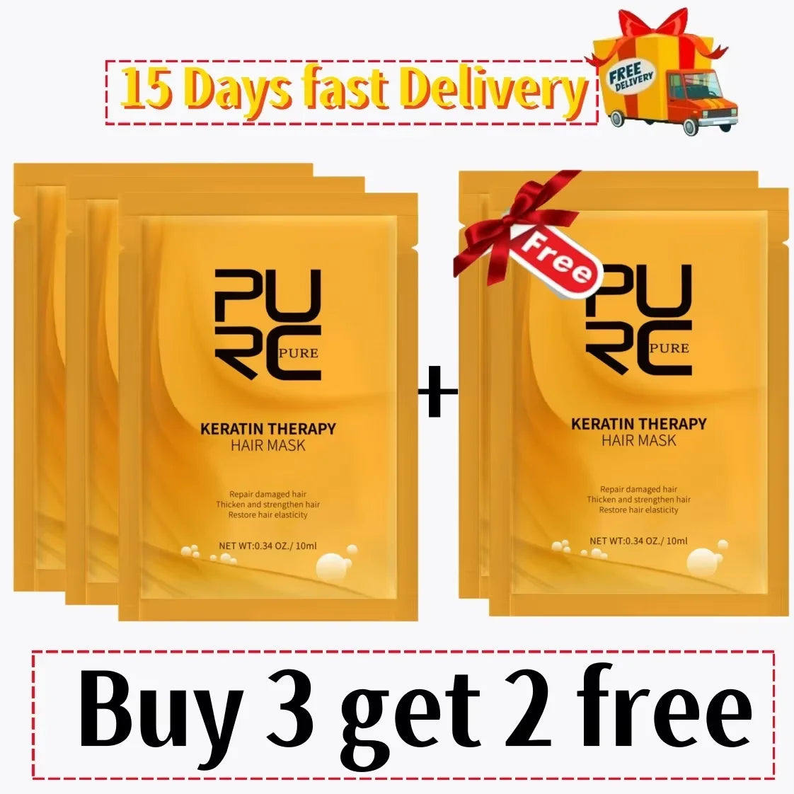 Keratin Hair Mask 8 Seconds Smoothing Treatment For Damaged Hair — White | KIMLUD